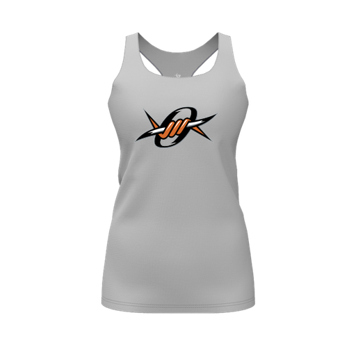 [FT0TRBGY-FYS-LOGO1] Decker Racerback Tank Top (Female Youth S, Gray, Logo 1)
