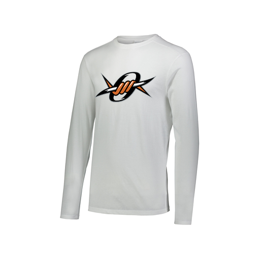[FTLCUBWH-AXS-LOGO1] Decker Men's Tri-Blend T-Shirt - Long Sleeve (Adult XS, White, Logo 1)