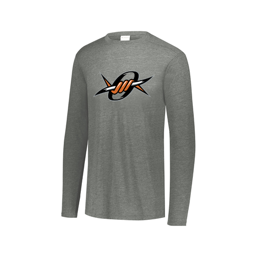 [FTLCUBGY-AXS-LOGO1] Decker Men's Tri-Blend T-Shirt - Long Sleeve (Adult XS, Gray, Logo 1)